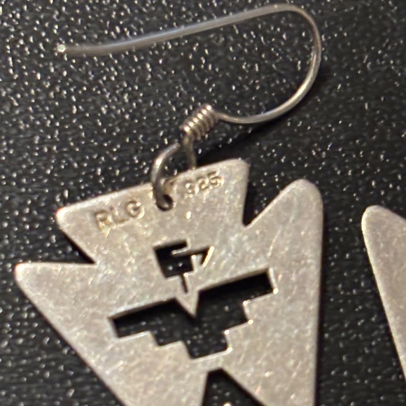 Thunderbird Arrow Earrings signed RLG See Photos Sterling Earrings - Picture 4 of 11